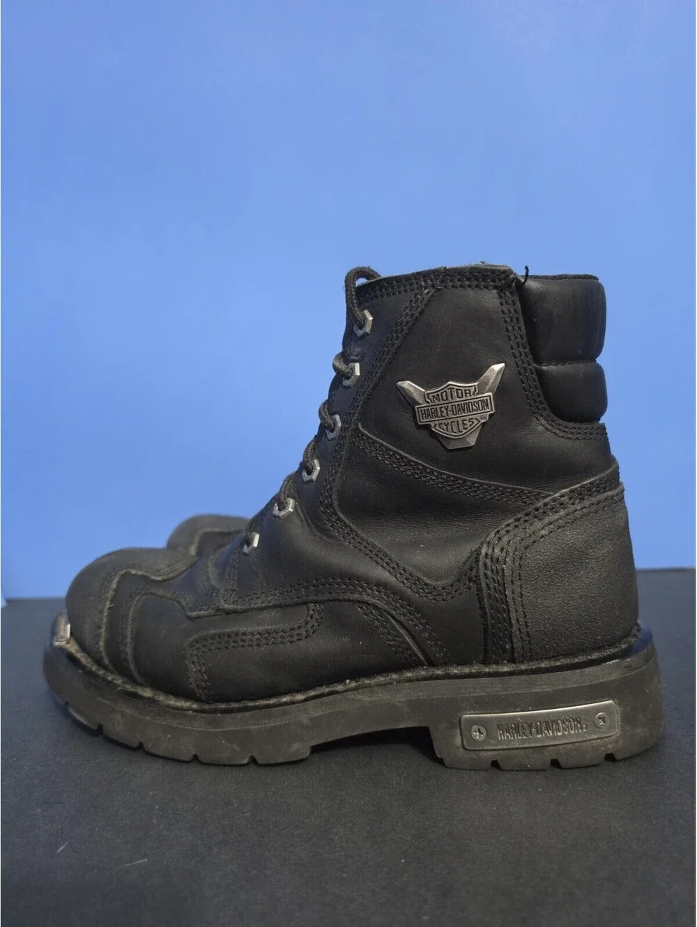 HARLEY-DAVIDSON FOOTWEAR Mens Motorcycle Boots 9.5 Stealth Leather